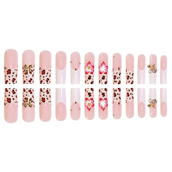 Artistic Acrylic Nail Extensions with Floral and Animal Print Design Stornfield