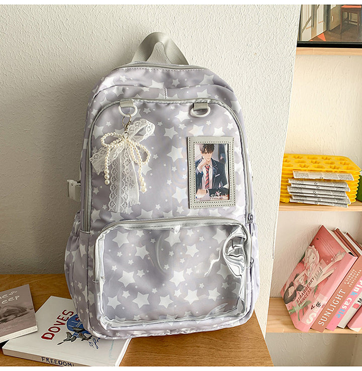 Backpack with Playful Star Design and Viewing Window Stornfield