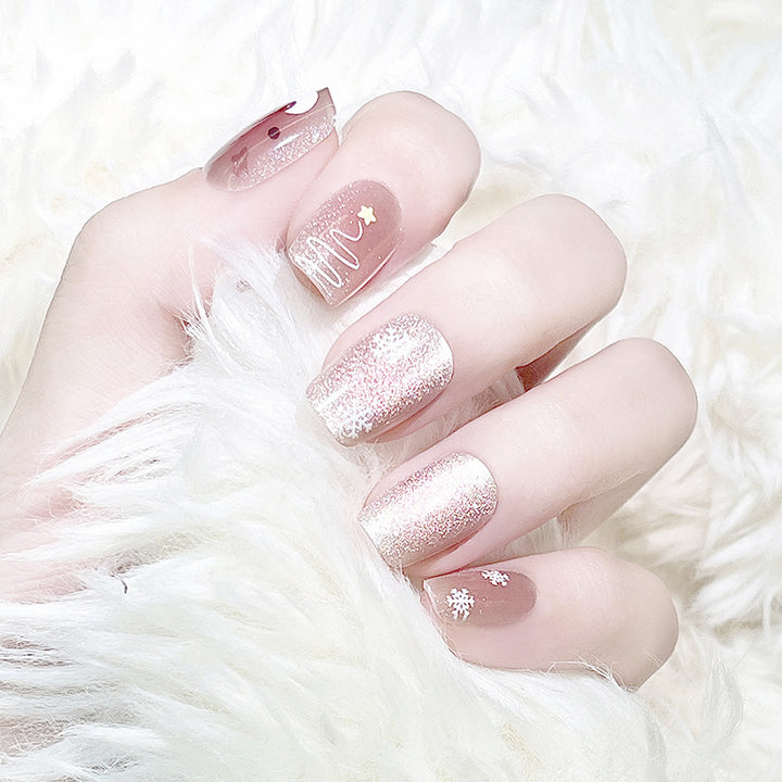 Glittery Holiday-Themed Press-On Nails Stornfield