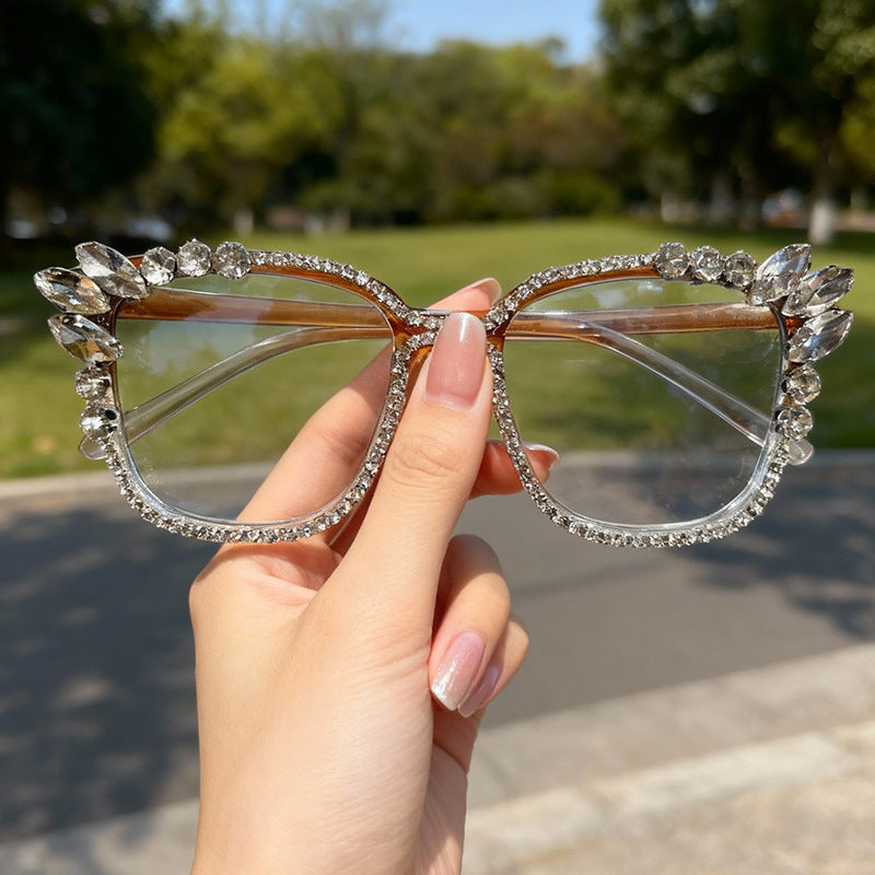 Glamorous Rhinestone-Embellished Cat-Eye Sunglasses Stornfield