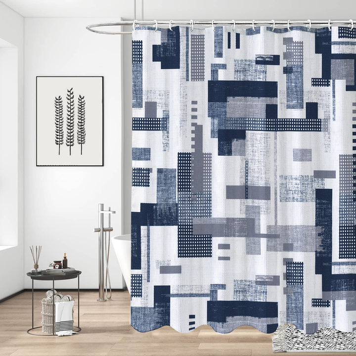 Geometric Patterned Waterproof Shower Curtain Stornfield