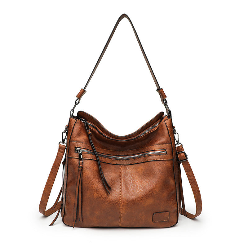Versatile Leather Crossbody Handbag