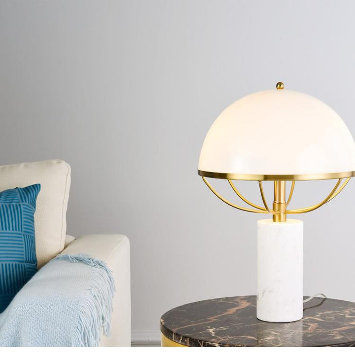 Artistic Marble and Metal Table Lamp