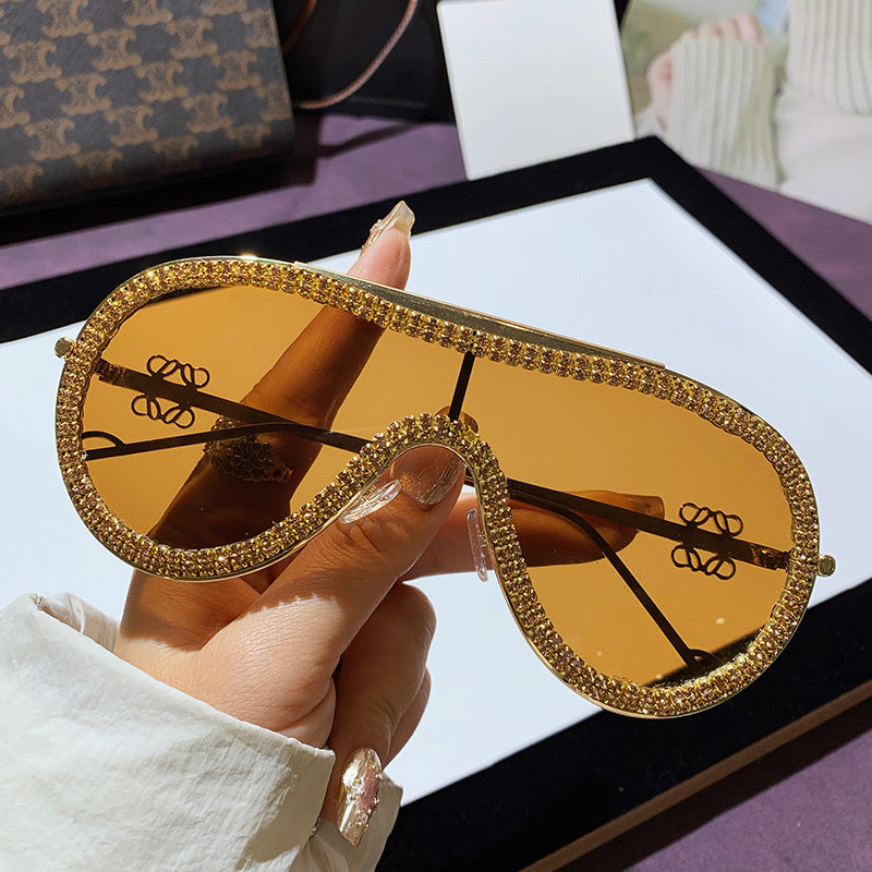 Women's Glamorous Oversized Sunglasses with Rhinestone Accents Stornfield