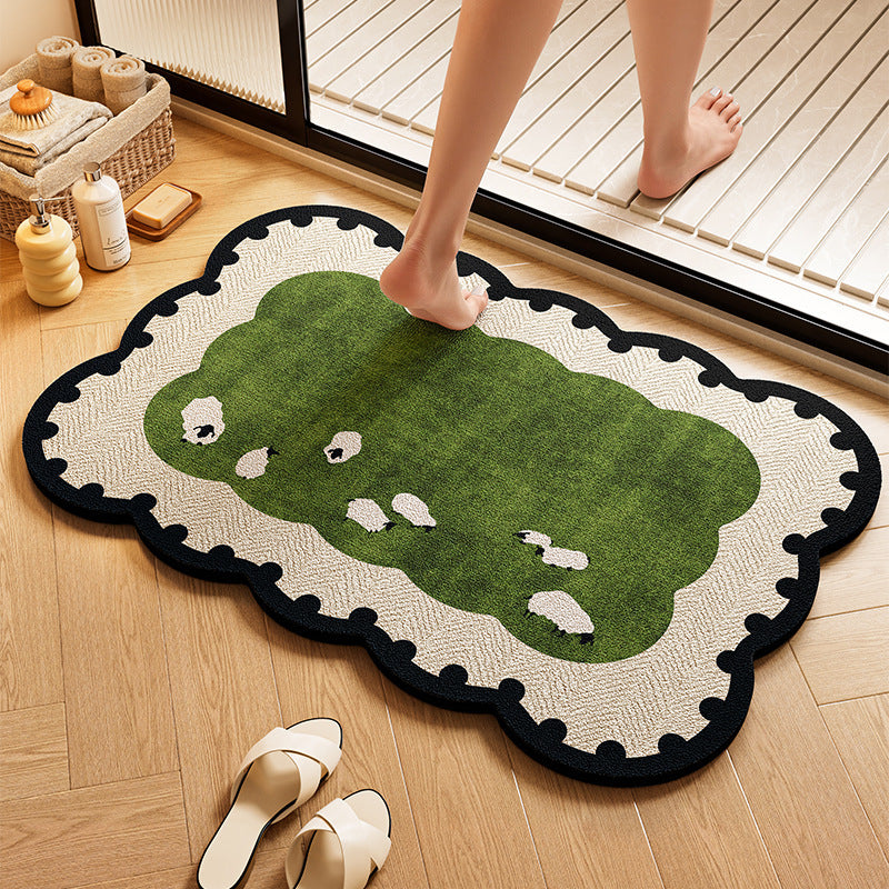 Playful Dog-Themed Bath Rug Stornfield
