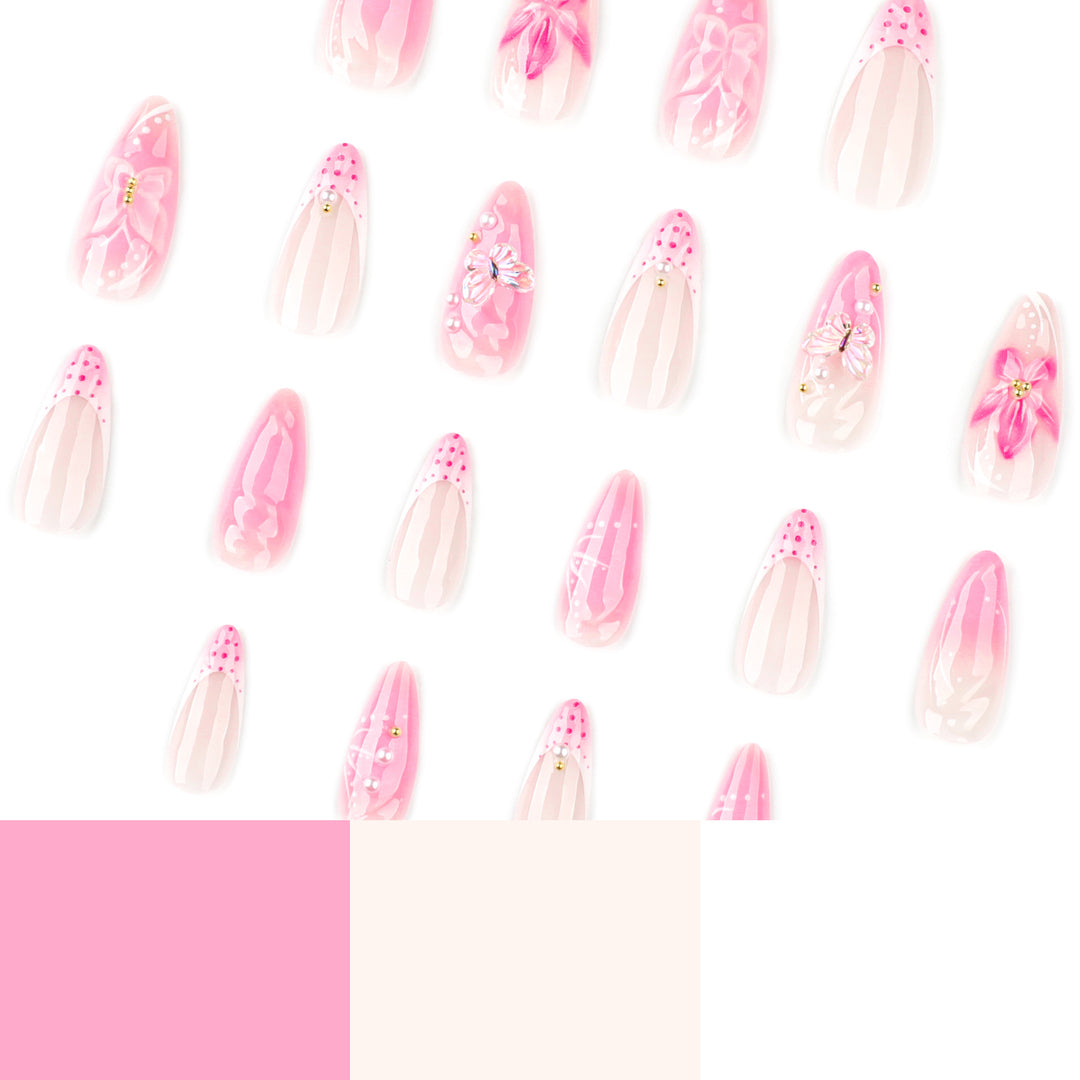 Artful Nail Extensions with Floral Accents Stornfield