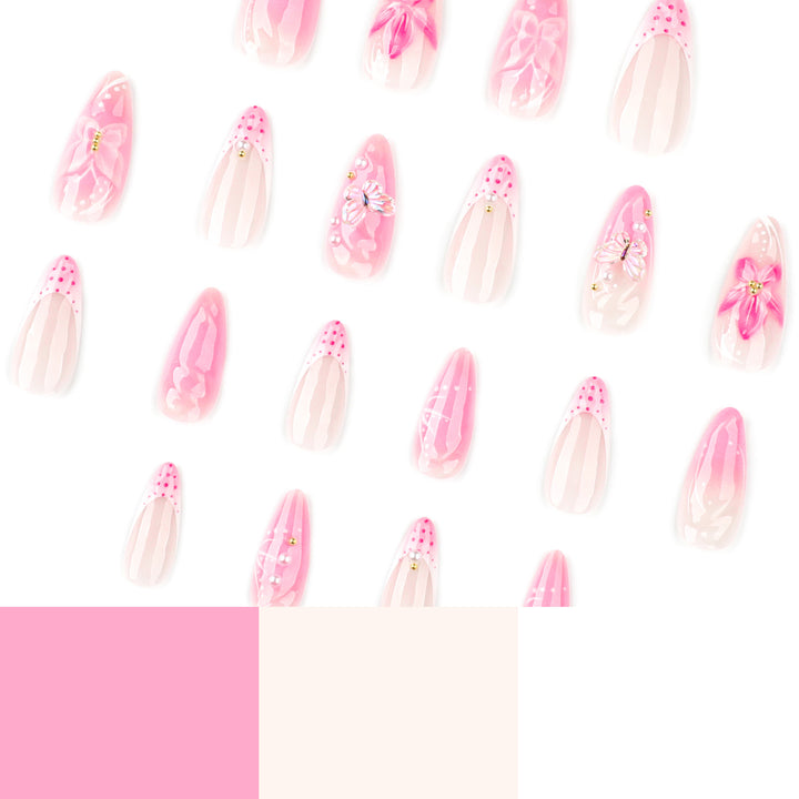 Artful Nail Extensions with Floral Accents Stornfield