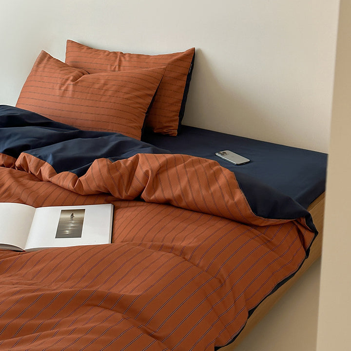 Duvet cover set made of cotton satin with Boho-Ethno pattern and reversible function