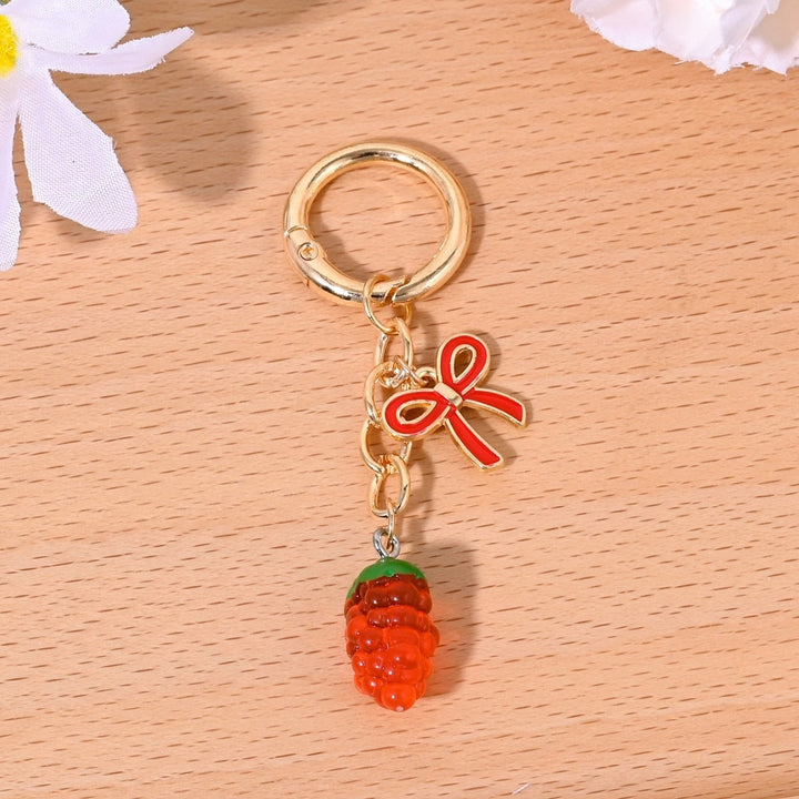 Keychain with Fruity Strawberry Design Stornfield