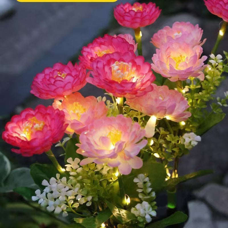 Solar-Powered Lifelike Bloom Garden Stake With Multi-Head LED Cluster And Waterproof Dusk-To-Dawn Sensor Stornfield