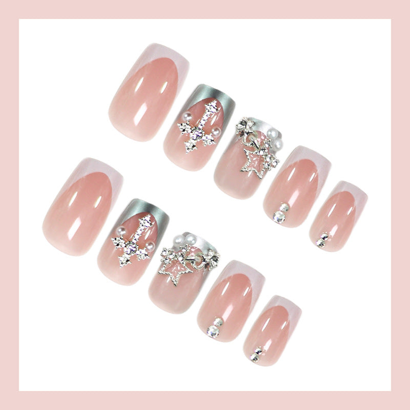 Acrylic nail set with glamorous 3D decorations and elegant accents Stornfield