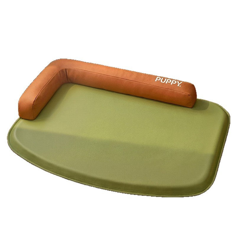 Unisex nan orthopedic dog mat with memory foam and raised head cushion edge Stornfield