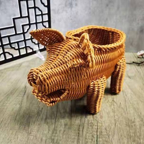 Decorative Woven Dog-Shaped Storage Basket Stornfield
