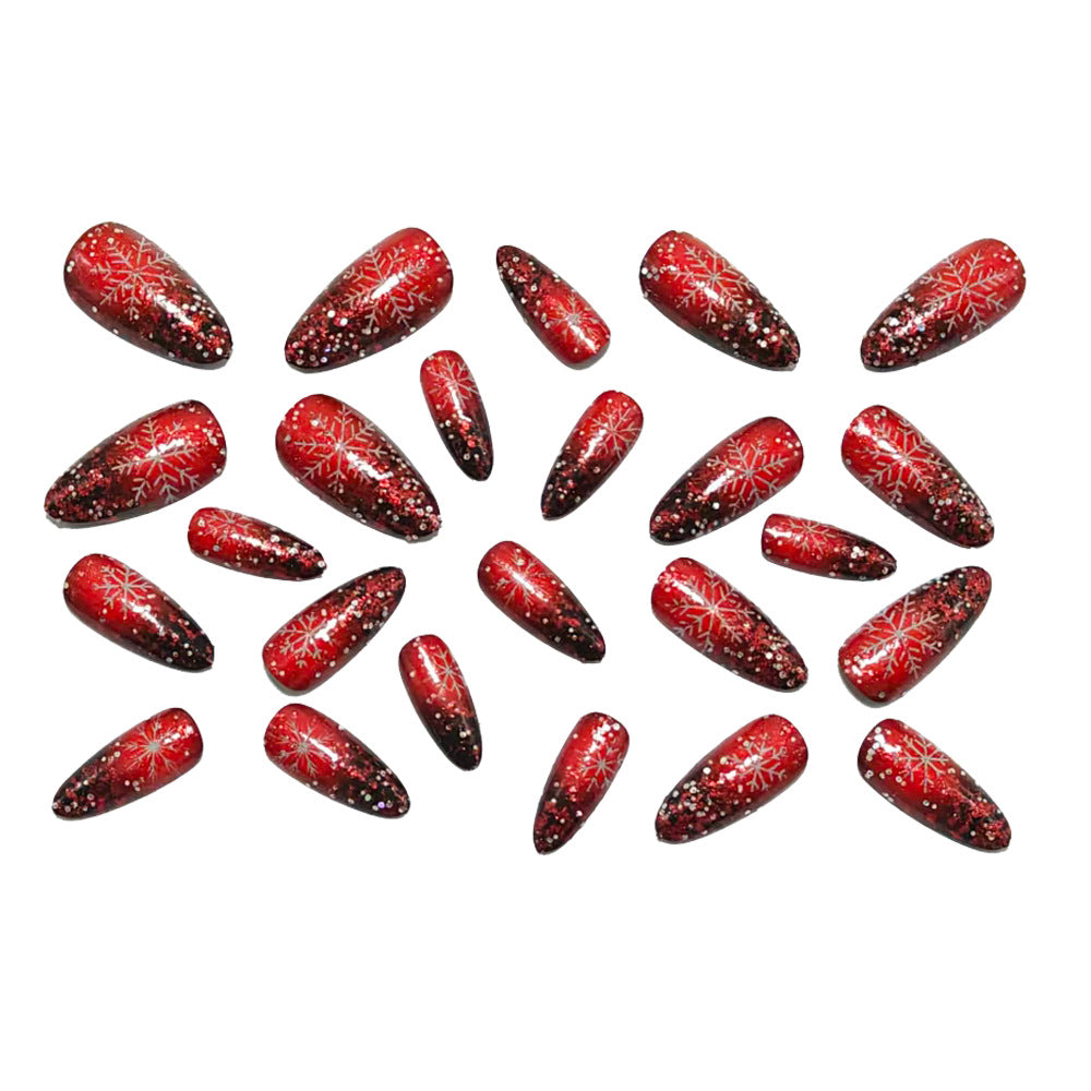 Glittering artificial nails with winter design Stornfield