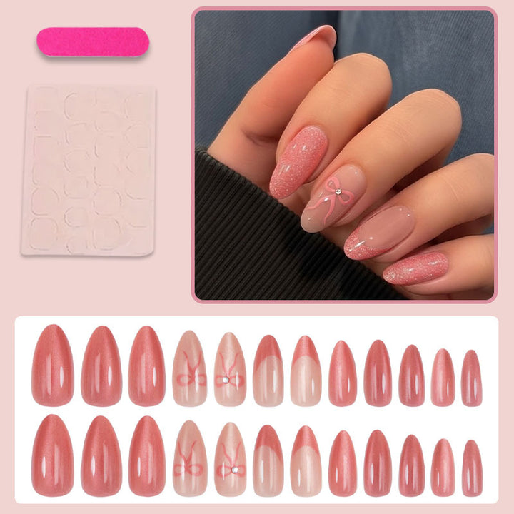Nail art set with elegant bows and glitter Stornfield