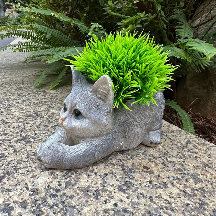 Decorative cat with plant pot Stornfield