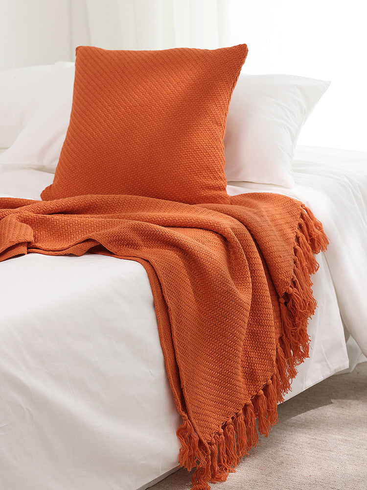 Textured Knit Throw Blanket