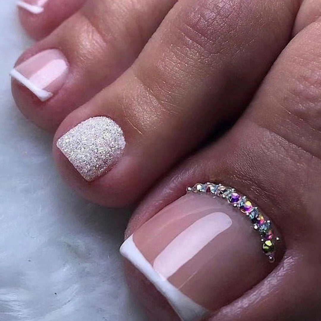 Decorative Rhinestone-Accented Toe Nail Art Stornfield