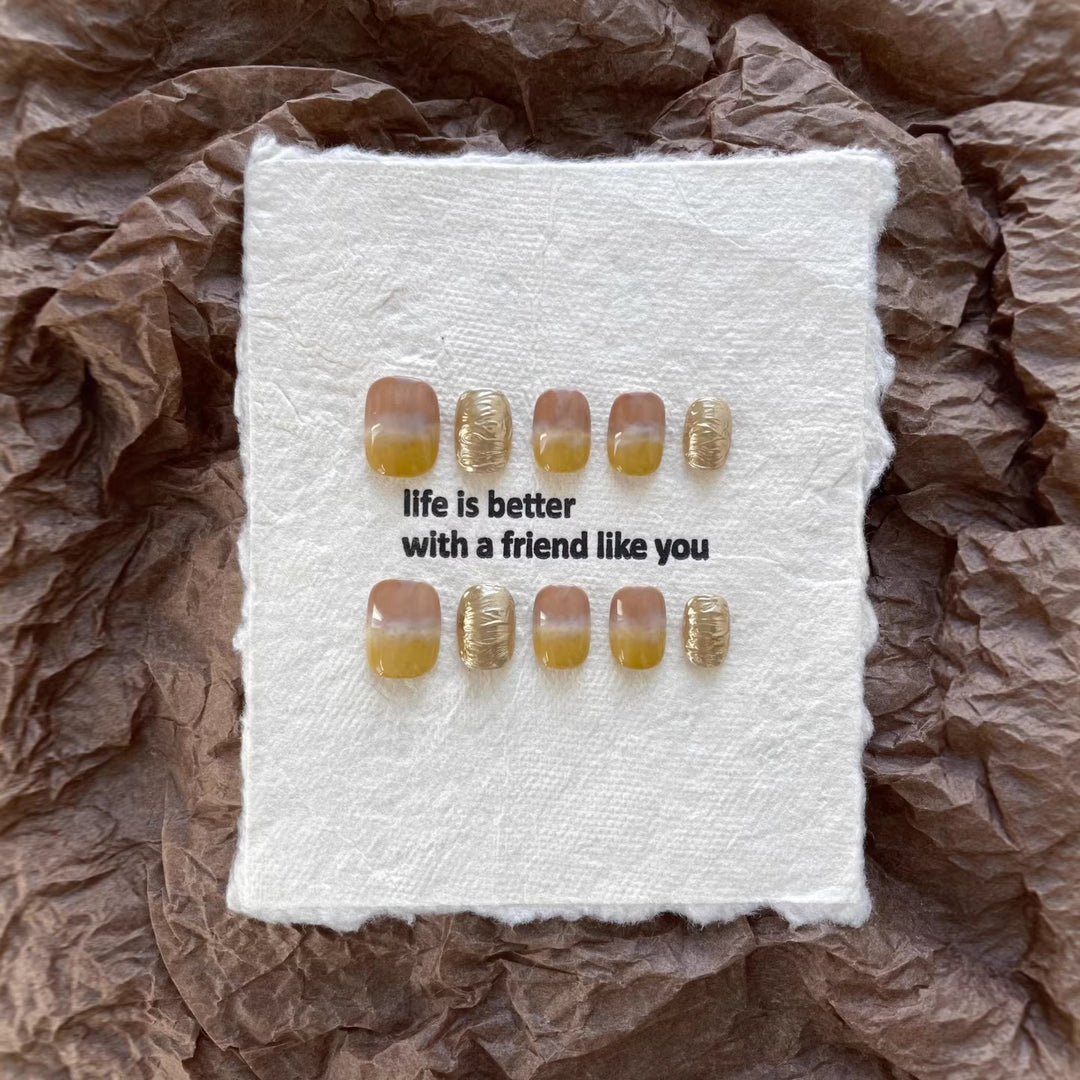 Creative Press-On Nail Art Set with Inspirational Message