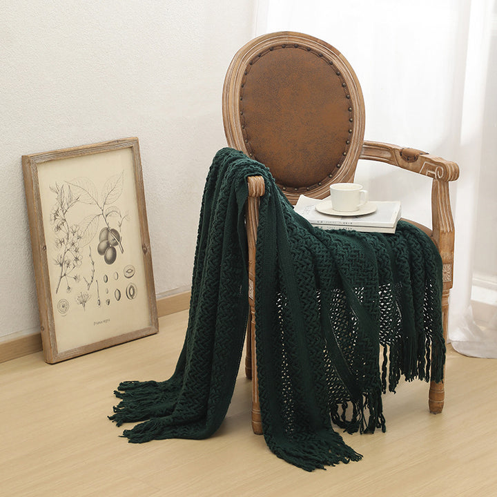 Women's Knit Blanket with Elegant Fringes Stornfield