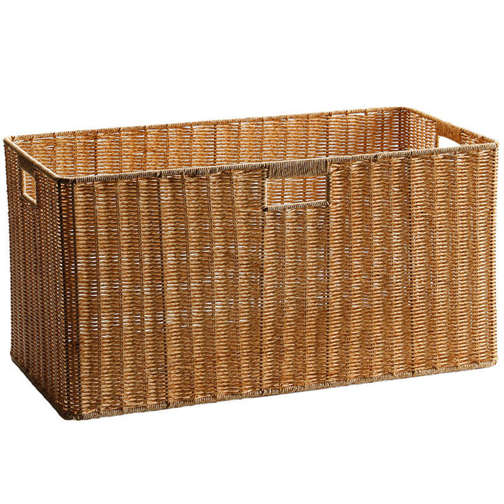 Unisex storage basket made of natural material with practical handles Stornfield