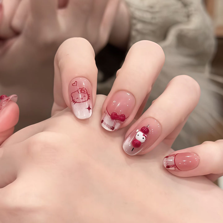Whimsical Character Press-On Nail Art Stornfield