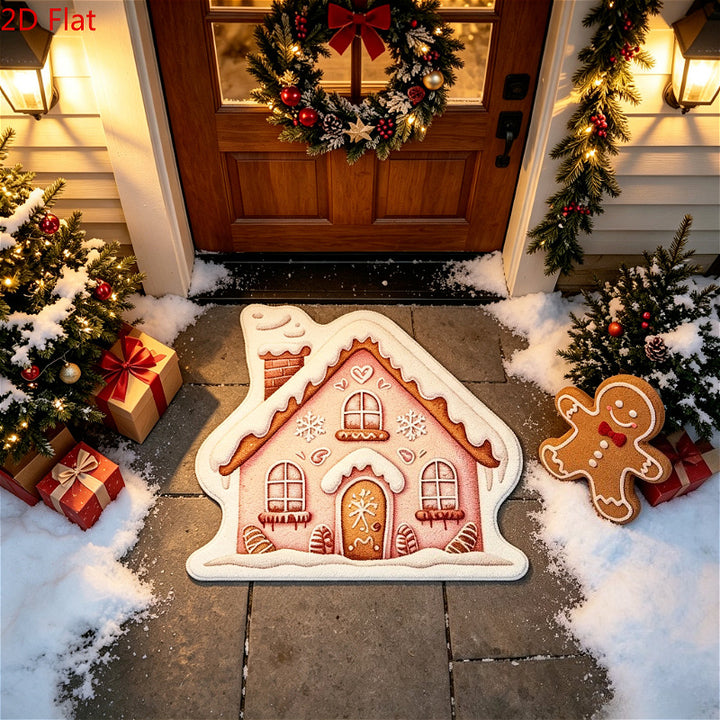 Gingerbread House Themed Bath Mat