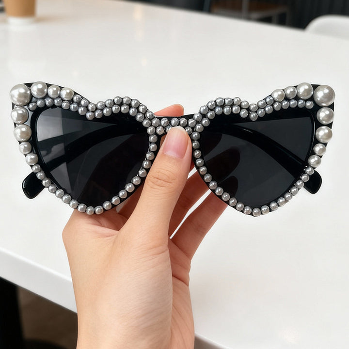 Heart-Shaped Pearl-Detail Sunglasses Stornfield