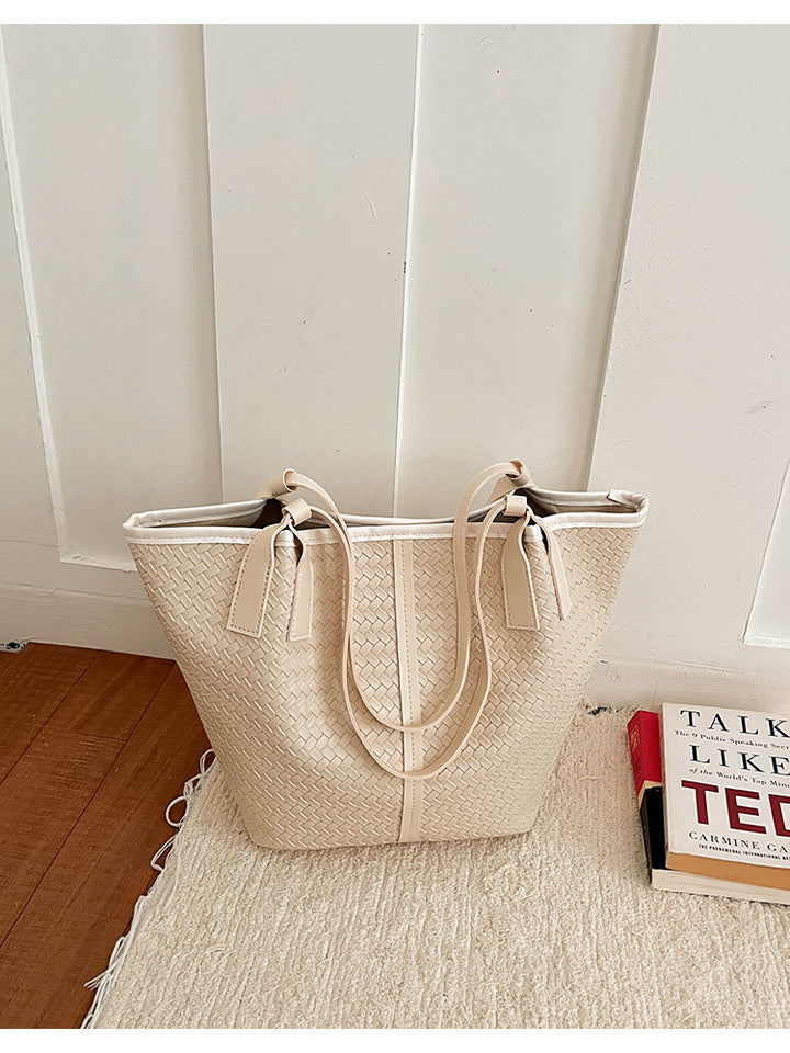 Textured Woven Tote Bag