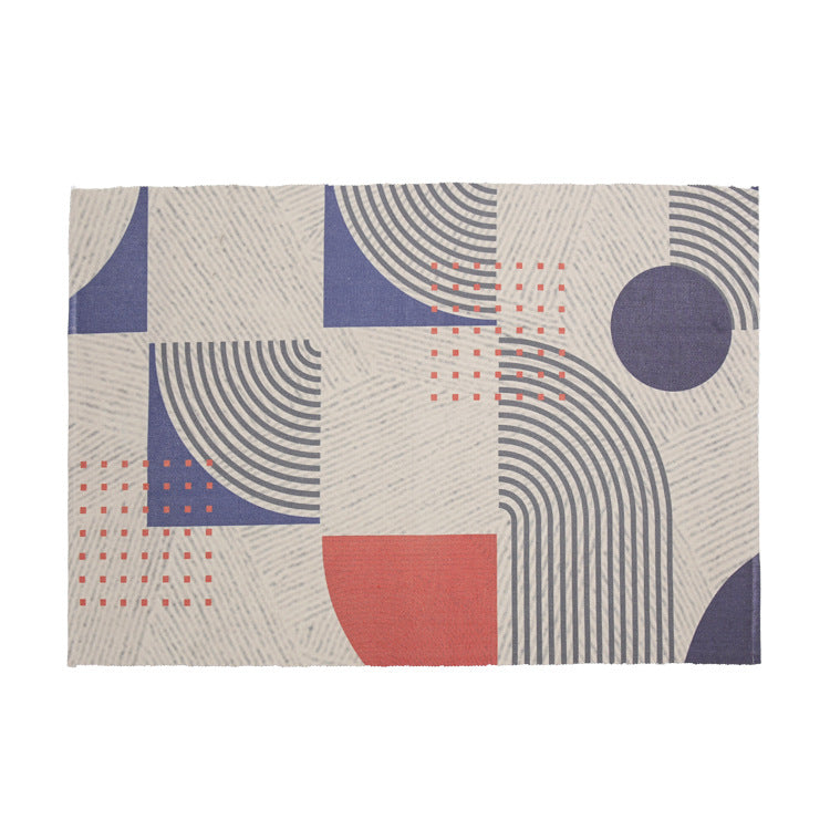Round Decorative Living Room Carpet with Modern Geometric Pattern Stornfield