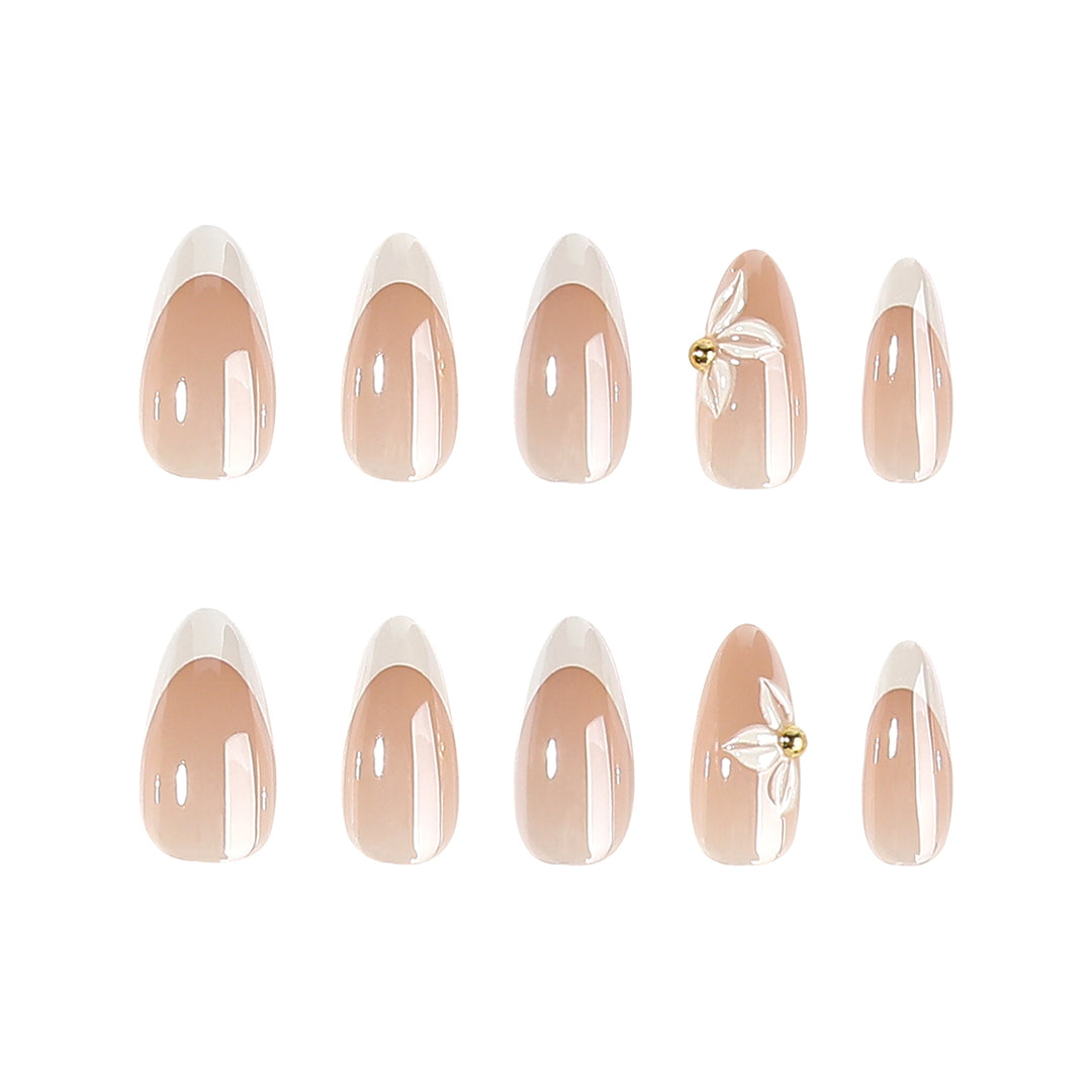 Artful stiletto nails with elegant floral design Stornfield
