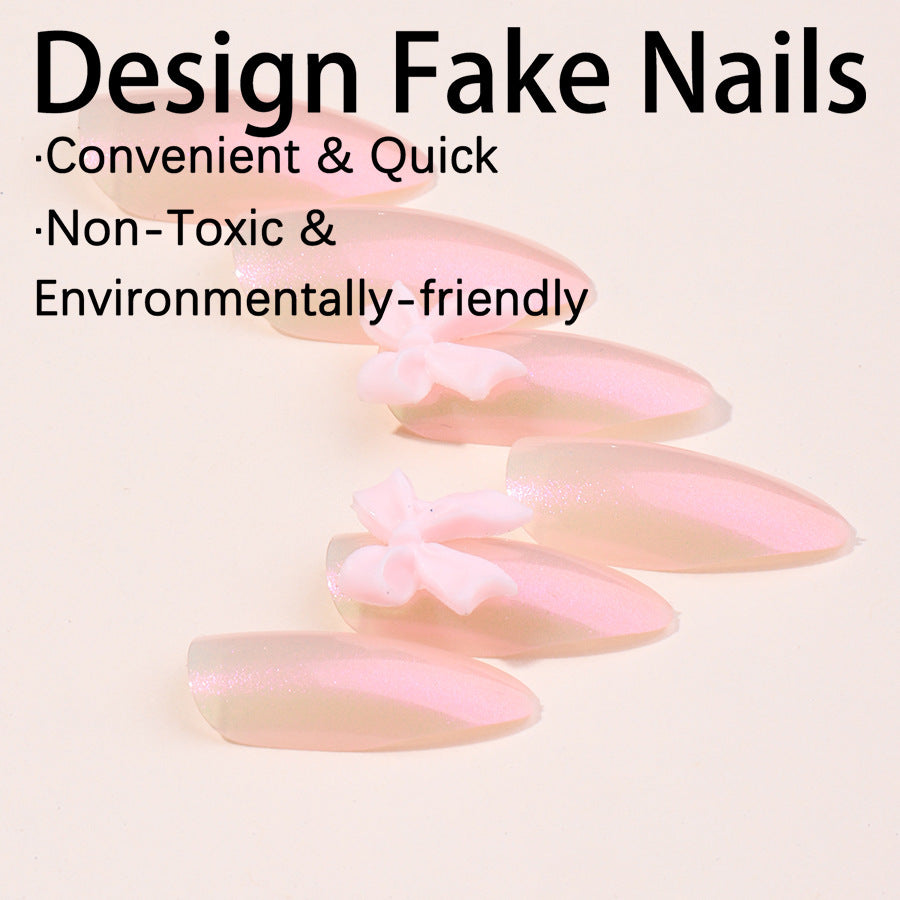 Nail art set with shimmering tips and elegant decorations Stornfield