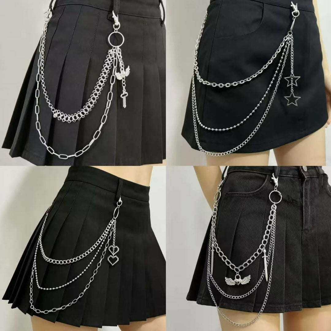 Pleated skirt with stylish chains by Stornfield