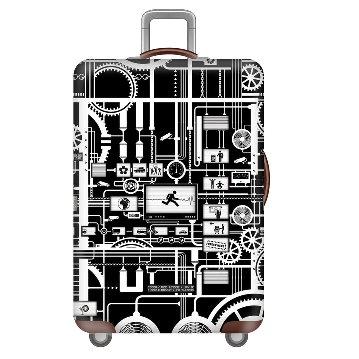 Unisex non-elastic suitcase cover with tropical leaf pattern, stretch protective cover for hard shell and soft case Stornfield