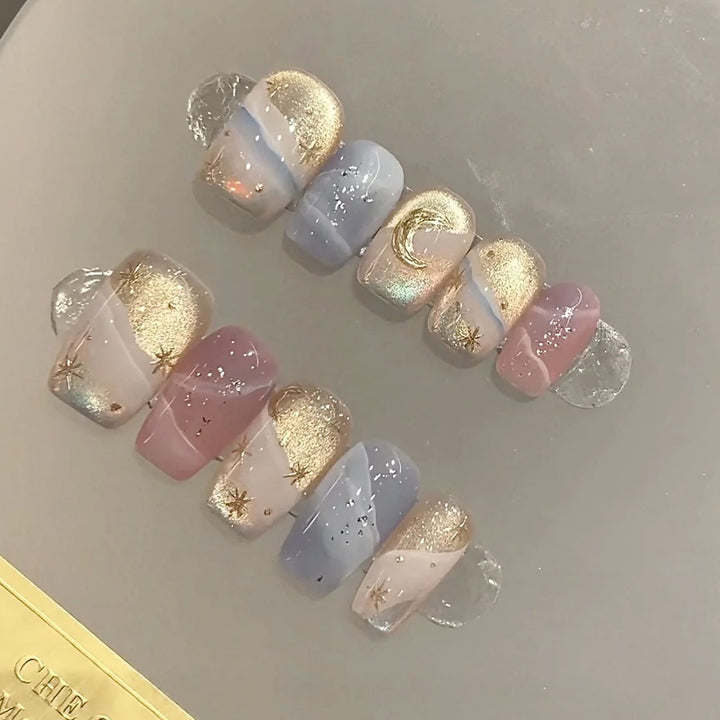 Artistic Celestial-Inspired Press-On Nail Set