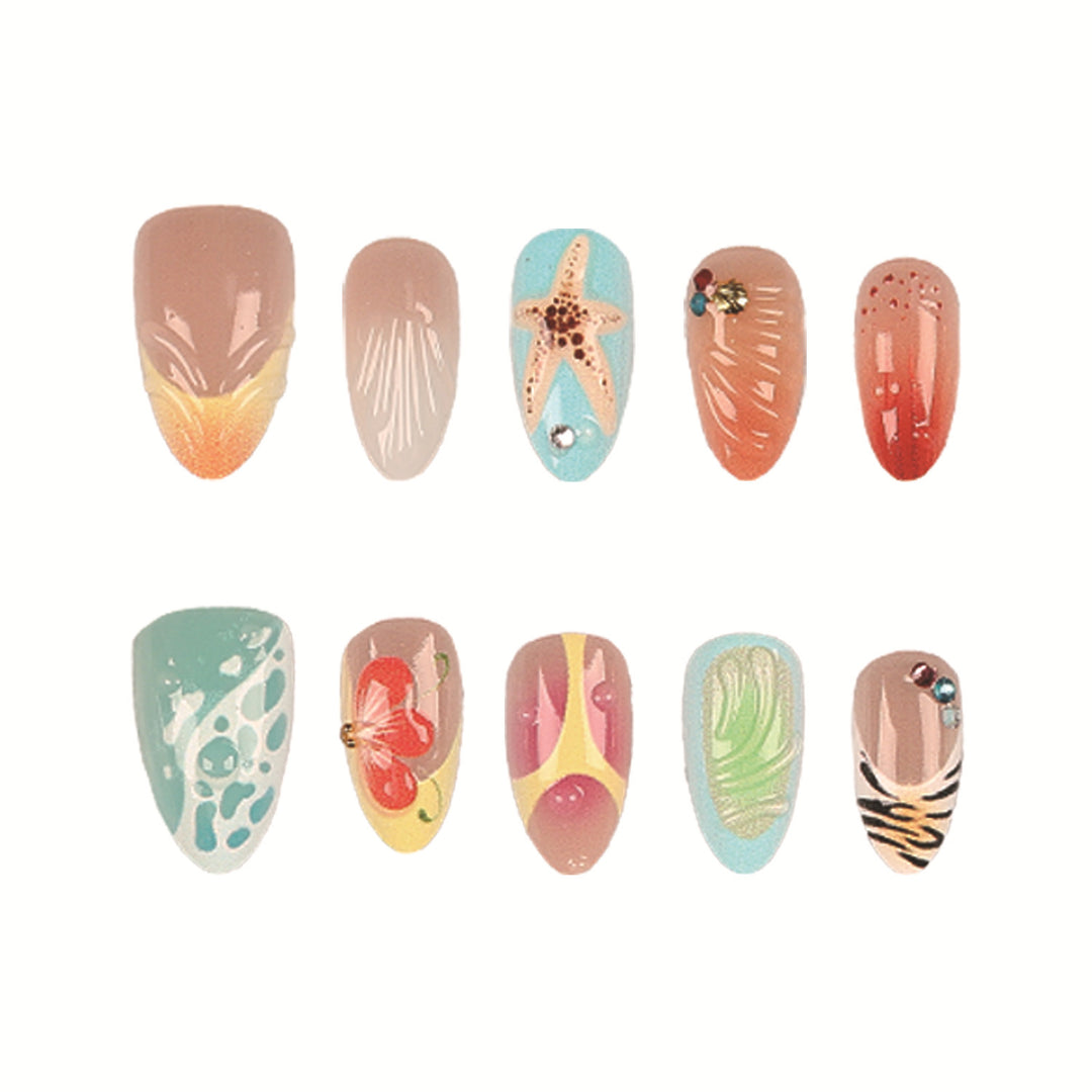 Artistic Press-On Nail Tips Set with Adhesive and File