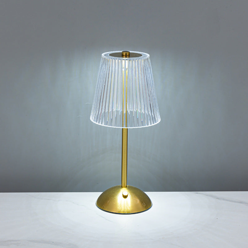 Crystal-Accented Modern Table Lamp