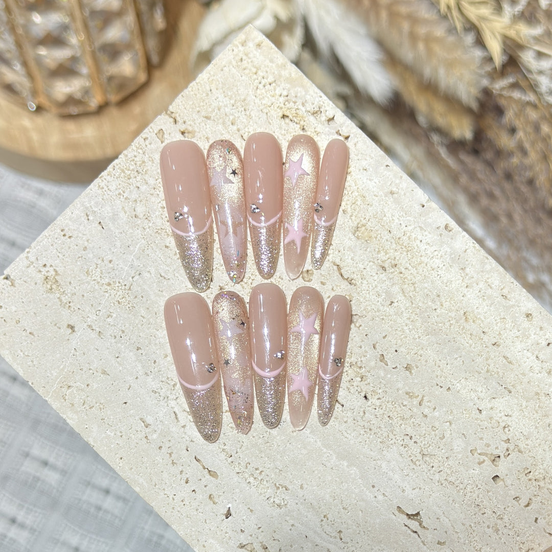 Decorative Sparkle Press-On Nail Tips