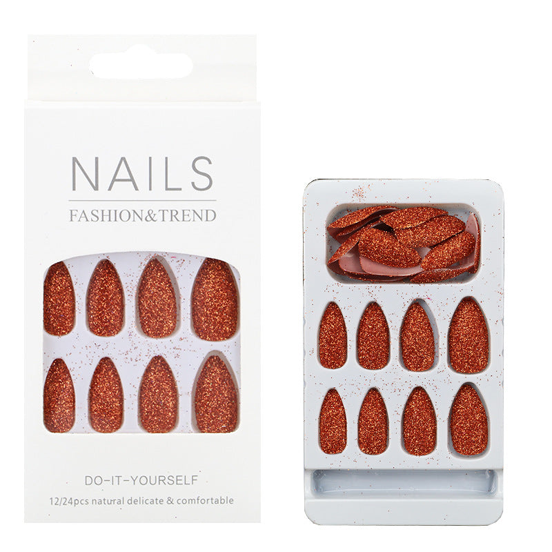 Glittering Almond-Shaped Press-On Nail Tips Stornfield