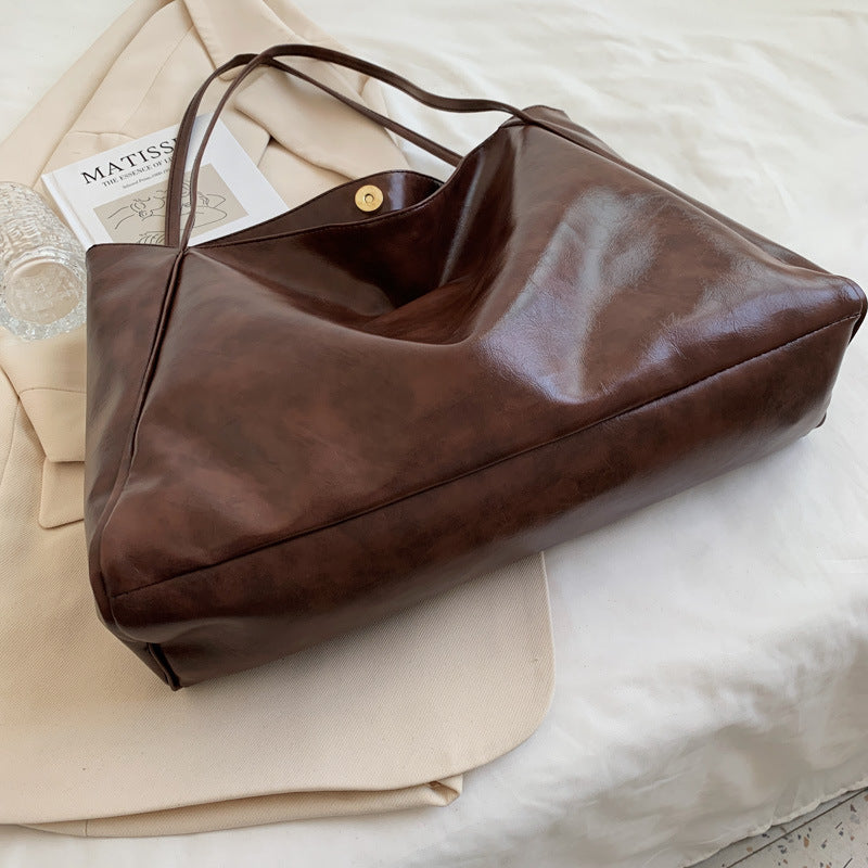 Sleek Vegan Leather Tote Bag
