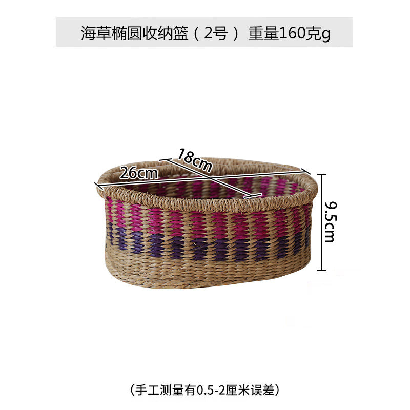 Women handwoven basket with colorful accents Stornfield