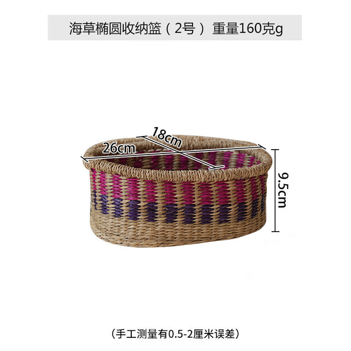 Women handwoven basket with colorful accents Stornfield