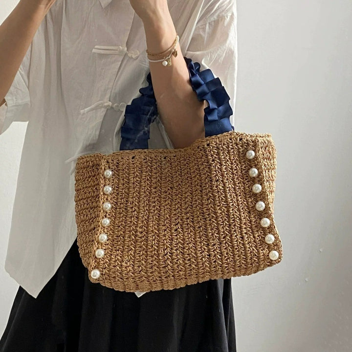 Fashionable straw bag with ruffle detail Stornfield