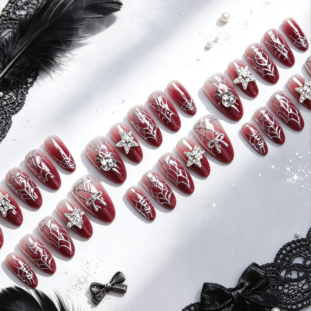 Glamorous artificial nails with rhinestones Stornfield