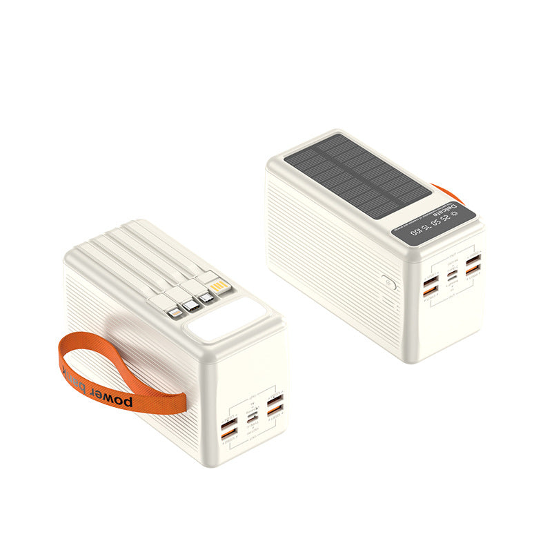 Solar Powerbank with Integrated Charging Cables and Digital Display Stornfield