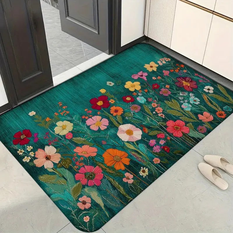 Floral Patterned Welcome Mat Stornfield