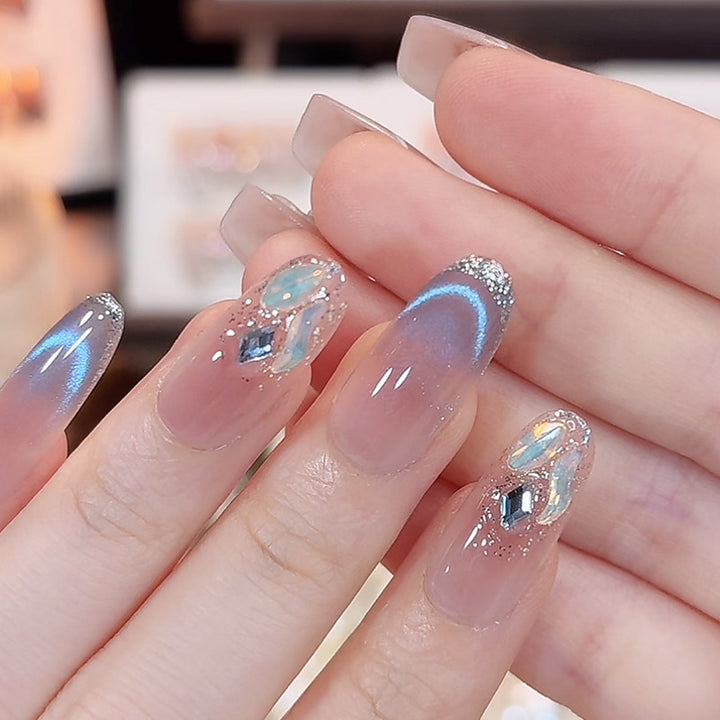 Artificial nail set with sparkling glitter accents Stornfield