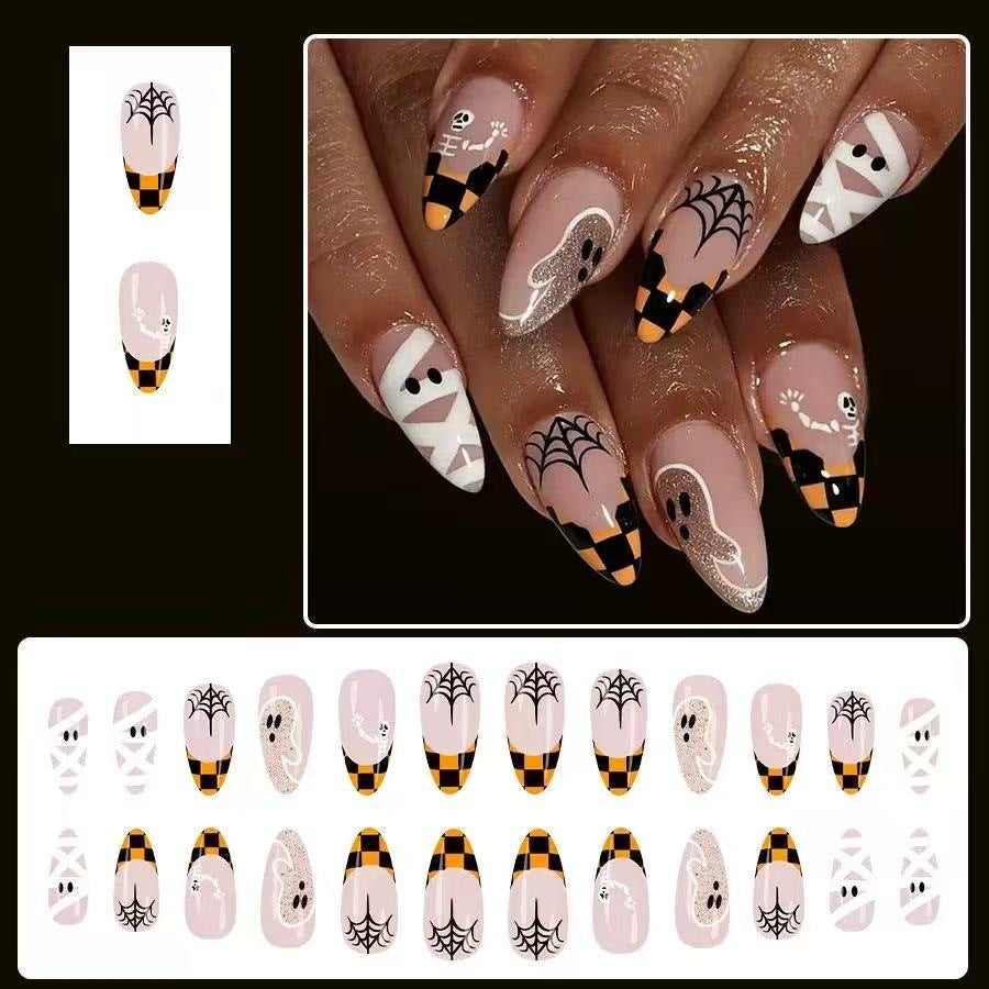 Halloween artificial nail set with spooky 3D designs and detailed embellishments Stornfield