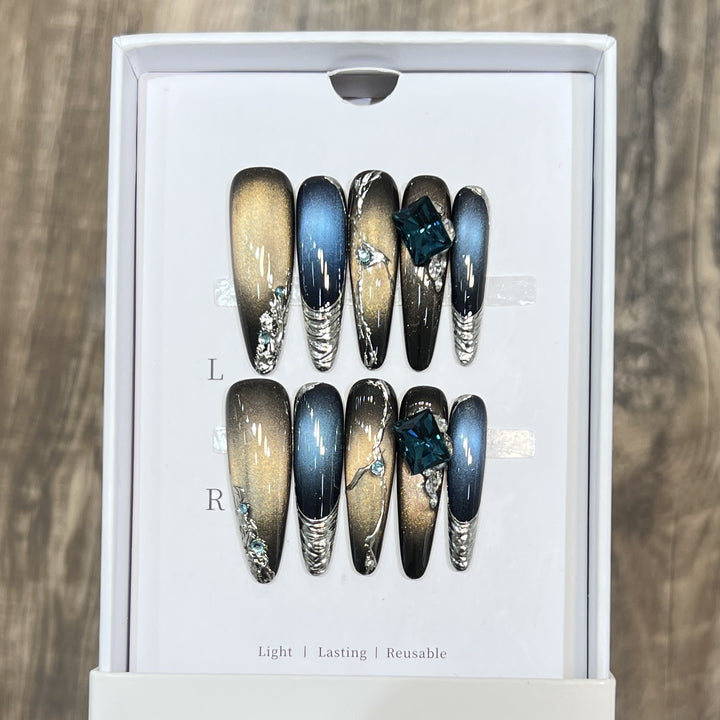 Stiletto Nail Art Set with Galactic Design Stornfield