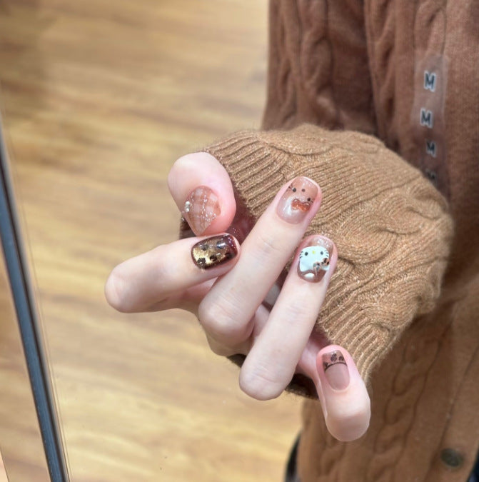 Creative artificial nails with cute animal designs Stornfield